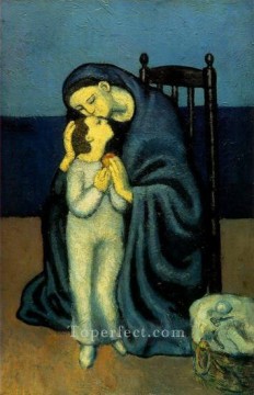 パブロ・ピカソ Painting - 母と子 1901年 パブロ・ピカソ